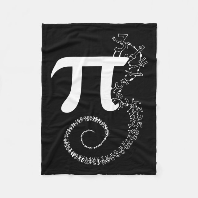 Spiral Pi Math Funny Pi Day 3.14 Math Equation Gif Fleece Blanket (Front)