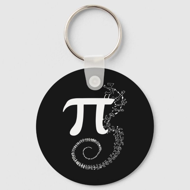 Spiral Pi Math Funny Pi Day 3.14 Math Equation Gif Key Ring (Front)