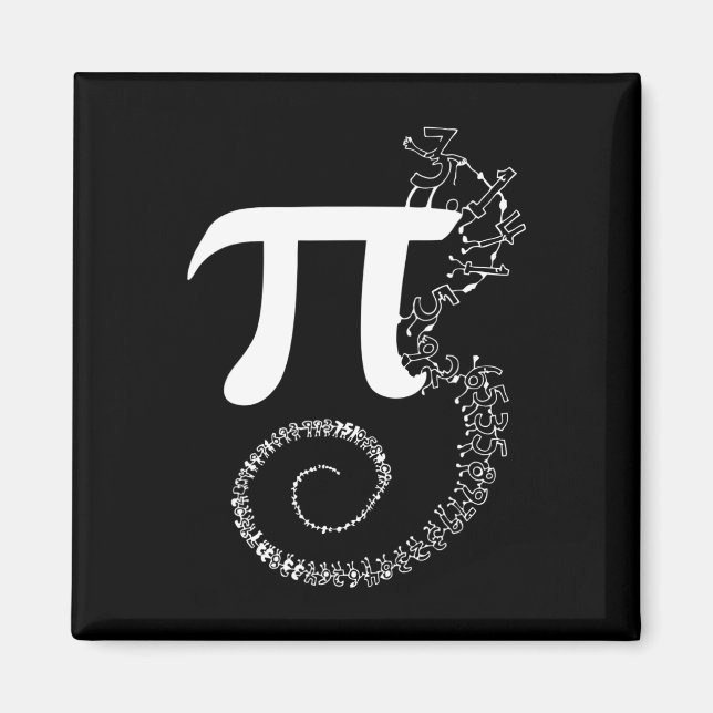Spiral Pi Math Funny Pi Day 3.14 Math Equation Gif Magnet (Front)