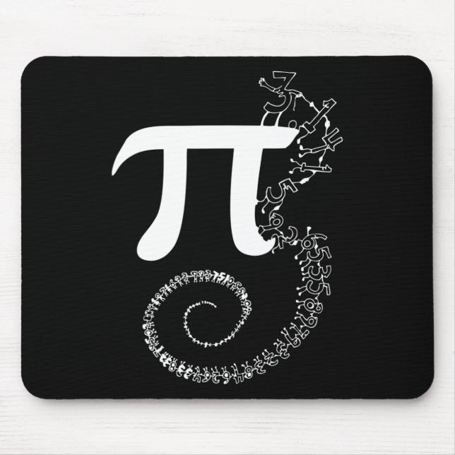 Spiral Pi Math Funny Pi Day 3.14 Math Equation Gif Mouse Mat (Front)