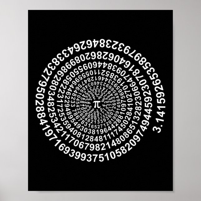 Spiral Pi Math Shirt  Poster (Front)