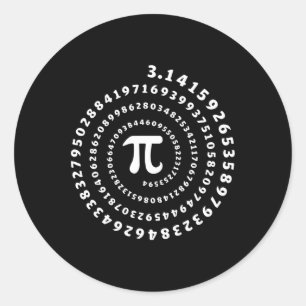 Spiral Pi Shirt Pi Day Math Lover Classic Round Sticker