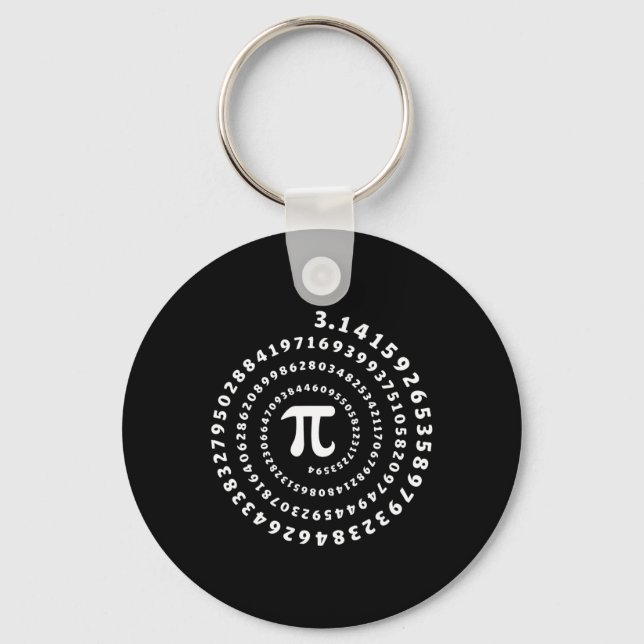 Spiral Pi Shirt Pi Day Math Lover  Key Ring (Front)