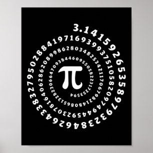 Spiral Pi Shirt Pi Day Math Lover Poster