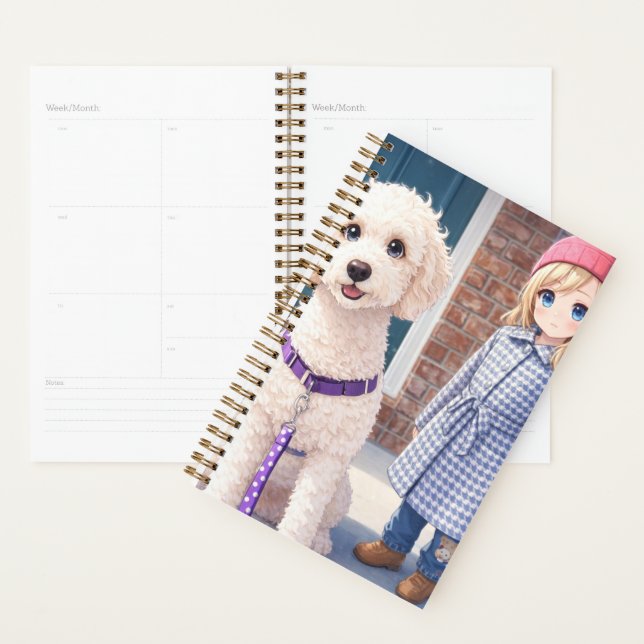 Spiral Planner Girl & Puppy Best Friends (Display)