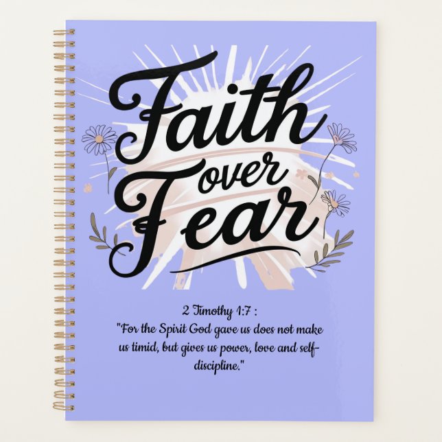 Spiral Planner with 2 Timothy 1:7Bible Verse (Front)