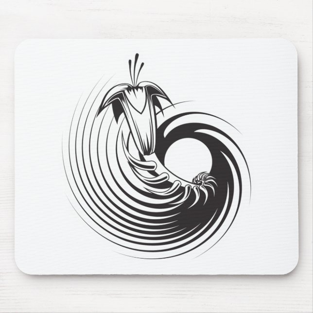 Spiral Plant Tattoo Design Mouse Mat (Front)