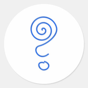 spiral question mark classic round sticker