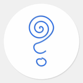 spiral question mark classic round sticker