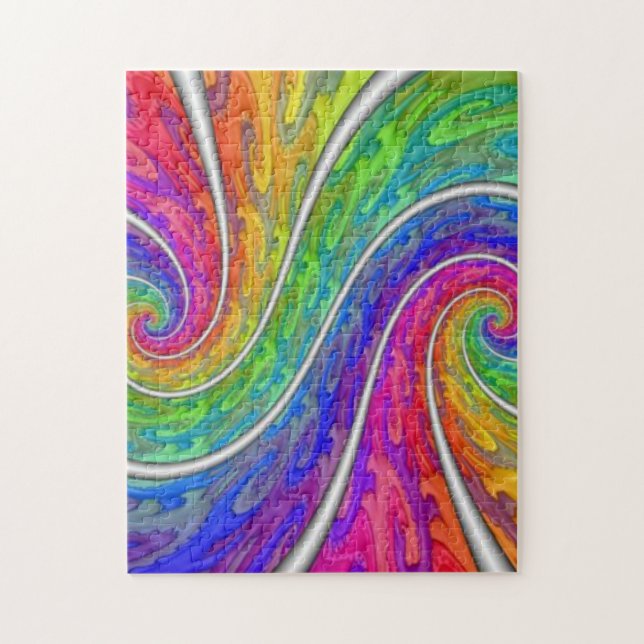 Spiral Rainbow Beautiful Difficult Design Jigsaw Puzzle (Vertical)