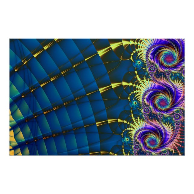 Spiral Rainbow Flowers Poster (Front)