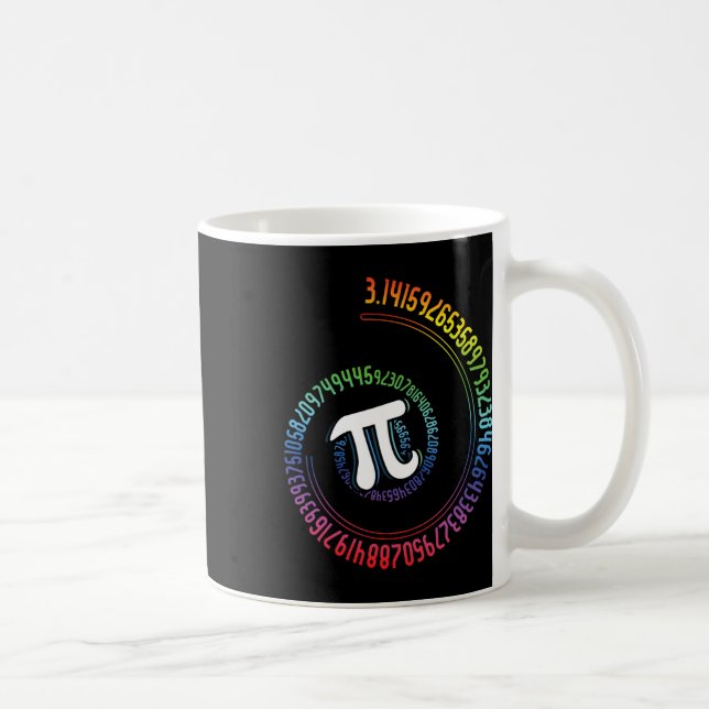 Spiral Rainbow Nerd Math Geek Mathematician Pi Day Coffee Mug (Right)