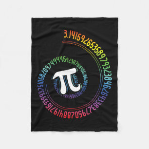Spiral Rainbow Nerd Math Geek Mathematician Pi Day Fleece Blanket