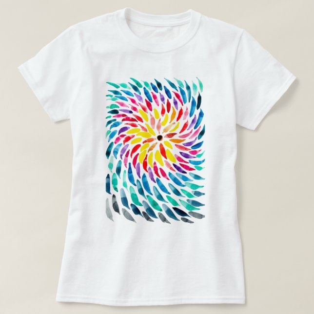 Spiral rainbow watercolor abstract T-Shirt (Design Front)