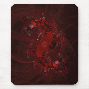 spiral Red fractal Mouse Mat