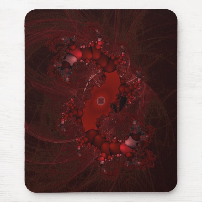 spiral Red fractal Mouse Mat (Front)