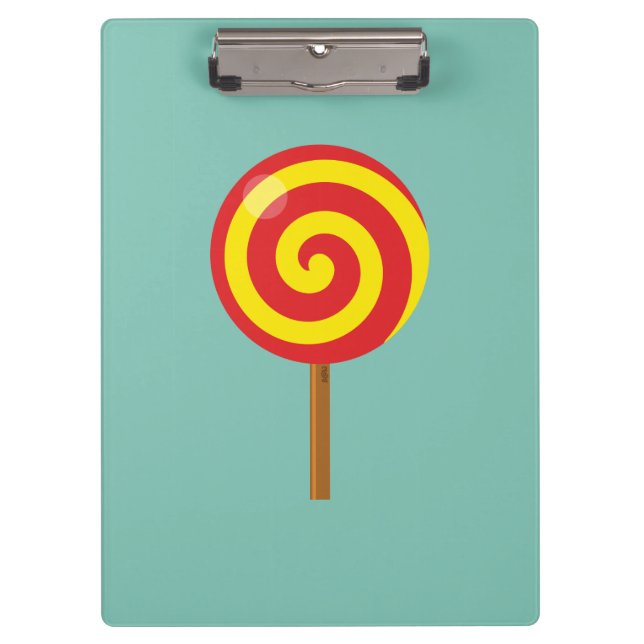 Spiral Red Yellow Lollipop Clipboard (Front)