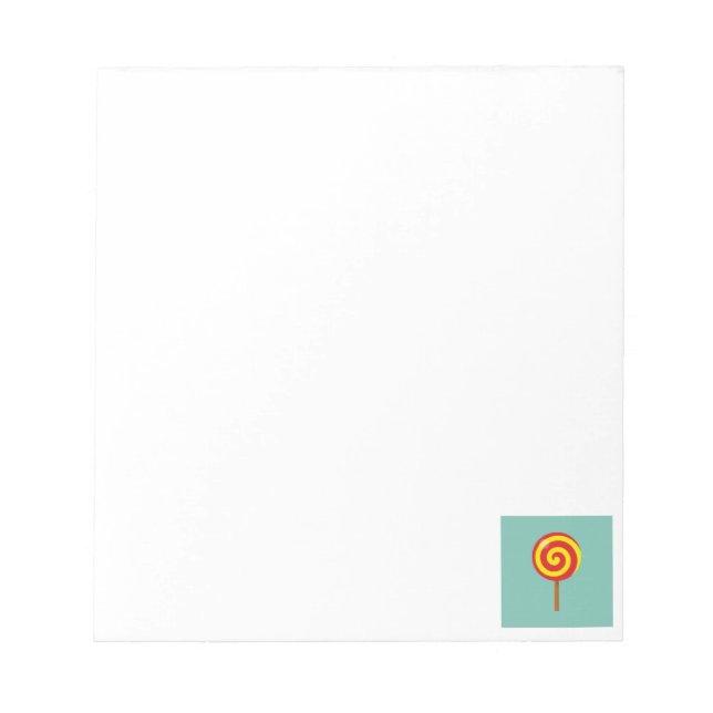 Spiral Red Yellow Lollipop Notepad (Front)