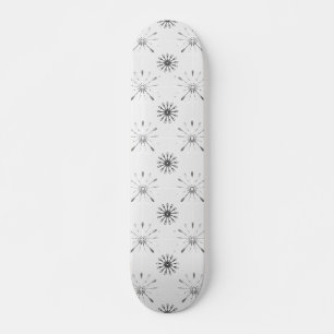 Spiral Retro Flowers Choose Your Background Colour Skateboard