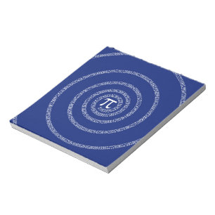 Spiral Rings for Pi on Navy Blue Notepad