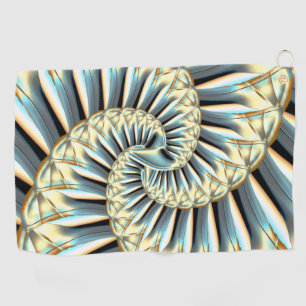 Spiral rustic sepia-toned pointed shapes       thr golf towel