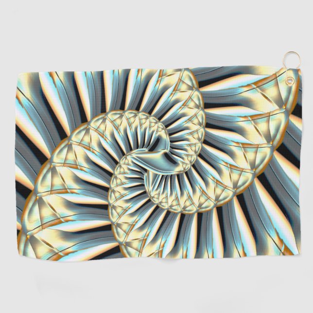 Spiral rustic sepia-toned pointed shapes       thr golf towel (Horizontal)