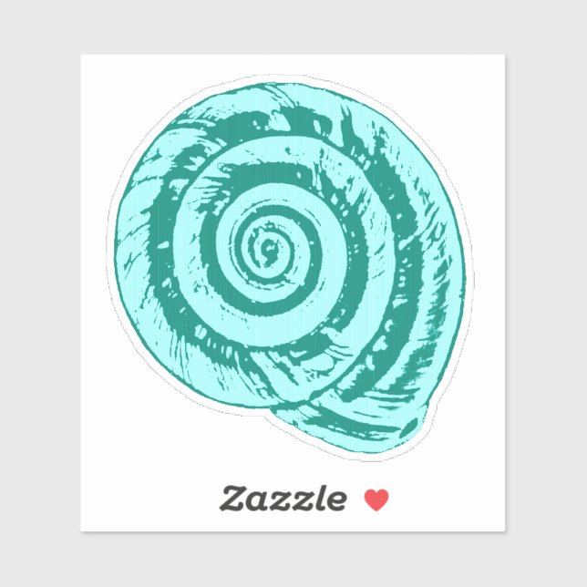 Spiral Seashell in Turquoise and Aqua (Sheet)