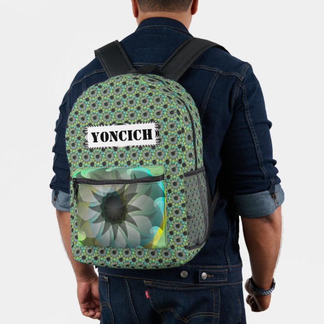Spiral Shark by Kenneth Yoncich Printed Backpack (Insitu (Model))