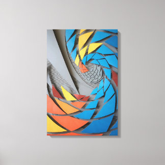 Spiral Spectrum Canvas - Bold Geometric Art