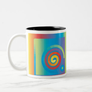SPIRAL SQUARE Two-Tone COFFEE MUG