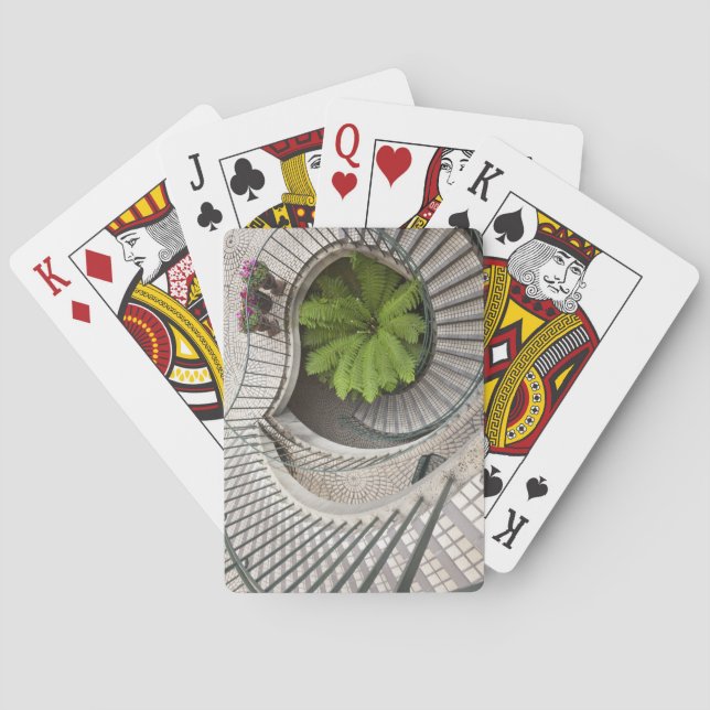 Spiral staircase at the Embarcadero Centre Playing Cards (Back)