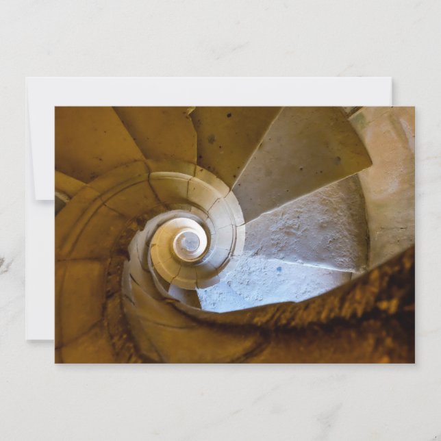 Spiral Staircase Going Down Thank You Card (Front)