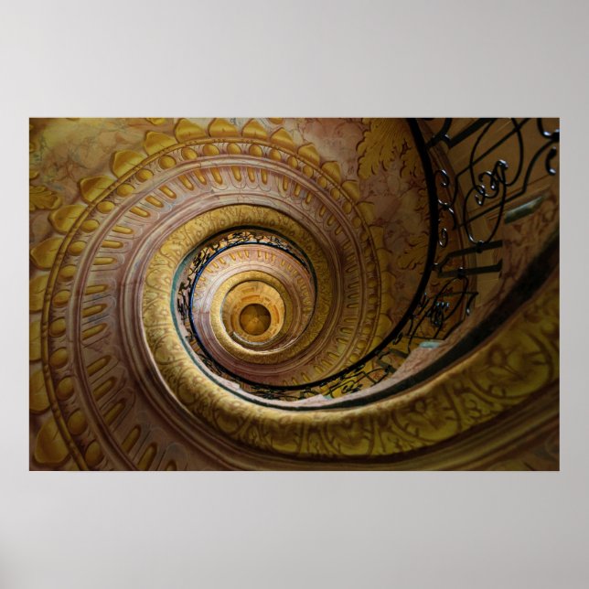 Spiral Staircase Pattern Poster (Front)