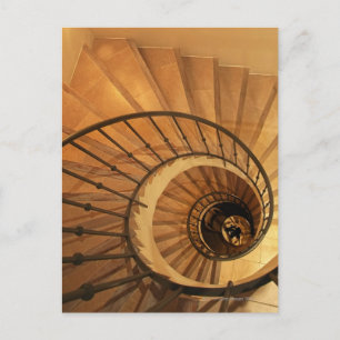 Spiral staircase postcard