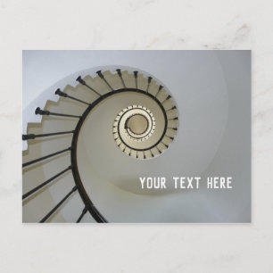 Spiral Staircase Upwards Rails Custom Postcard