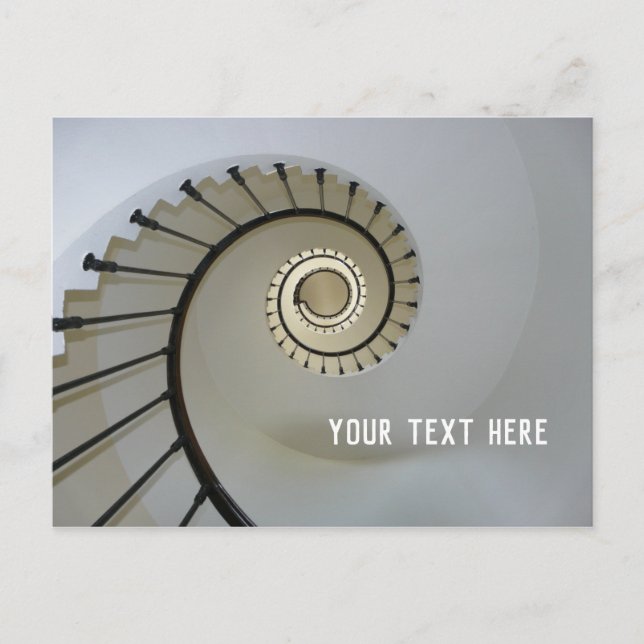 Spiral Staircase Upwards Rails Custom Postcard (Front)