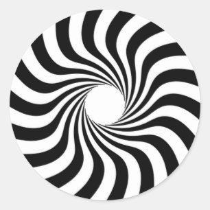 Spiral starbust with hole classic round sticker