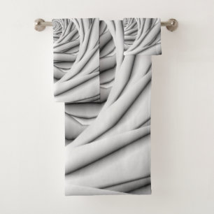 Spiral Steps in Black and White Bath Towel Set