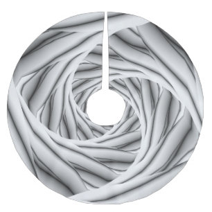 Spiral Steps in Black and White Brushed Polyester Tree Skirt