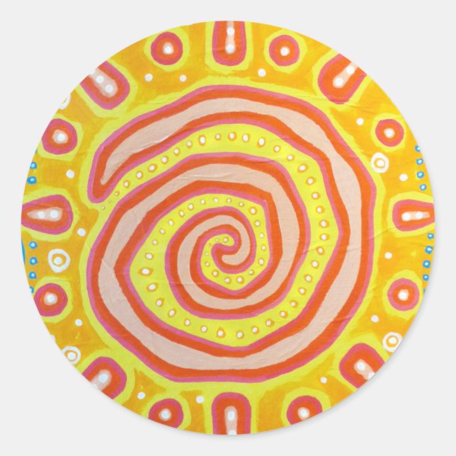 Spiral Sun Classic Round Sticker (Front)