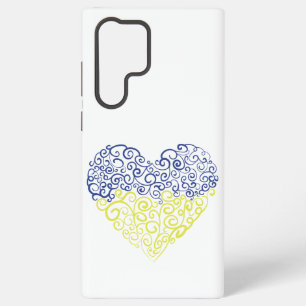 Spiral swirls mehandi heart Ukrainian flag colours Samsung Galaxy Case