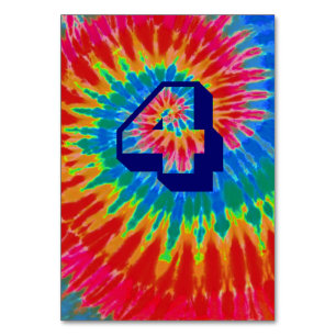 Spiral Tie Dye Wedding Table Four Number
