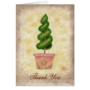 Spiral Topiary thank you card