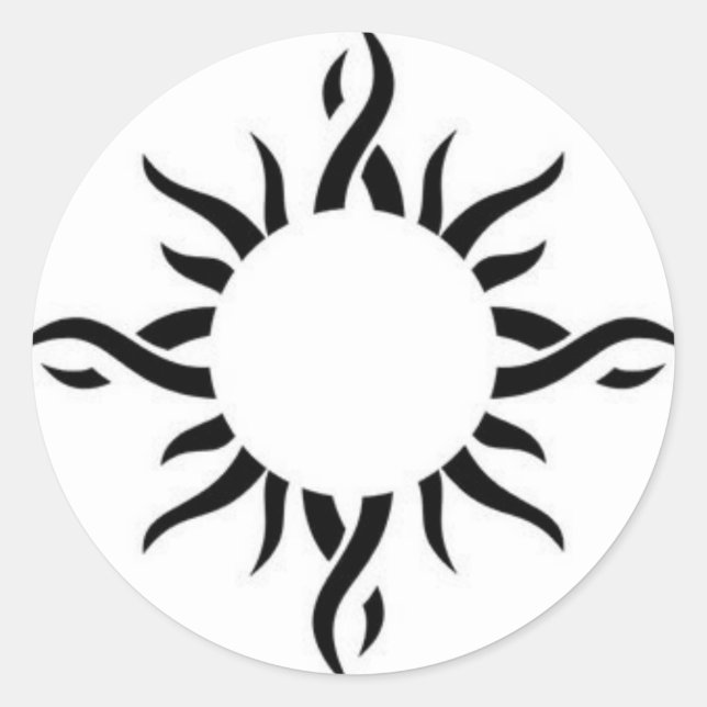 Spiral Tribal Sun Sticker (Front)