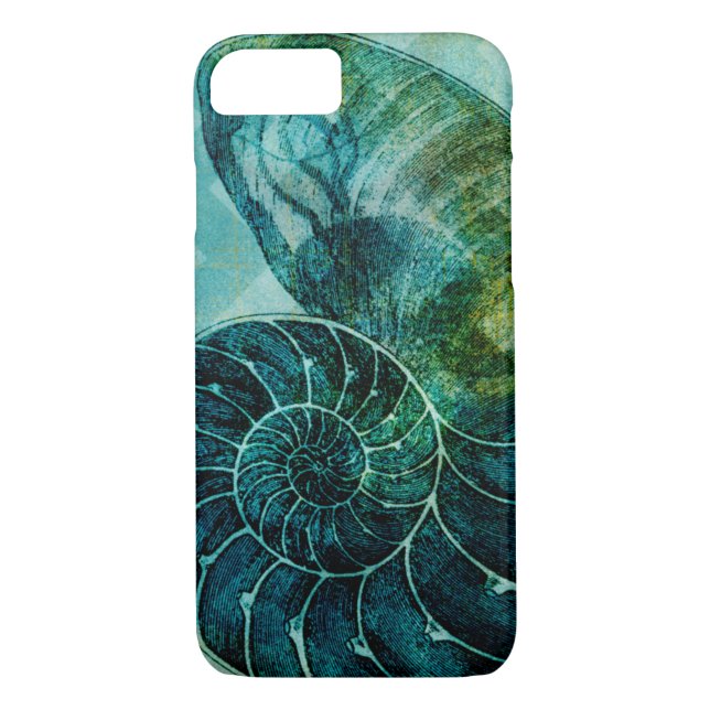 Spiral Turquoise Conch Shell Case-Mate iPhone Case (Back)