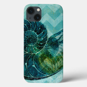 Spiral Turquoise Conch Shell iPhone 13 Case