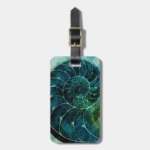Spiral Turquoise Conch Shell Luggage Tag
