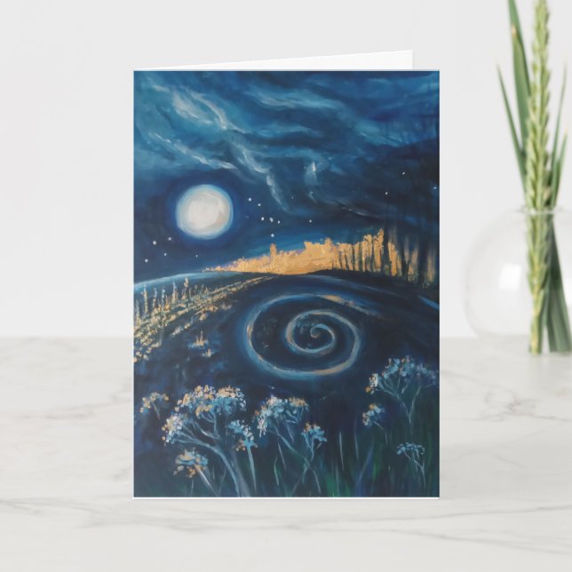 Spiral under the moon card (Front)