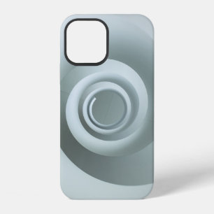 Spiral white and grey illustration iPhone 12 case