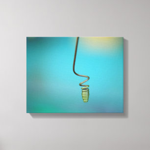 Spiral Wire Thread Blue Abstract Photo Tile Canvas Print